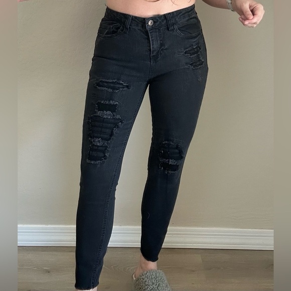 NOBO Denim - Women's Black Distressed Skinny Jeans